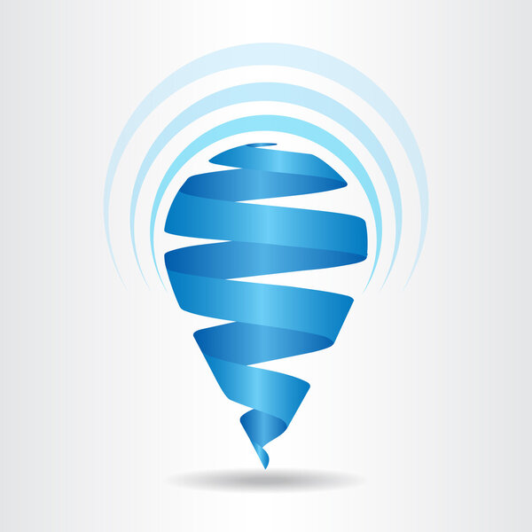 Abstract vector sign in drop and ribbon shape. 