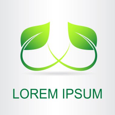 Eko simgesi yeşil yaprak.  