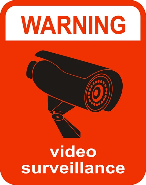 Videoovervåkingsskilt . – stockvektor