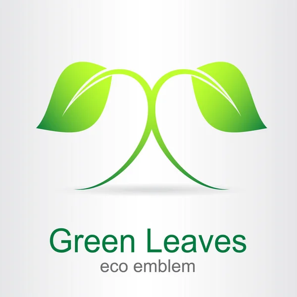 Green leaves. Eco icon. — Stock Vector