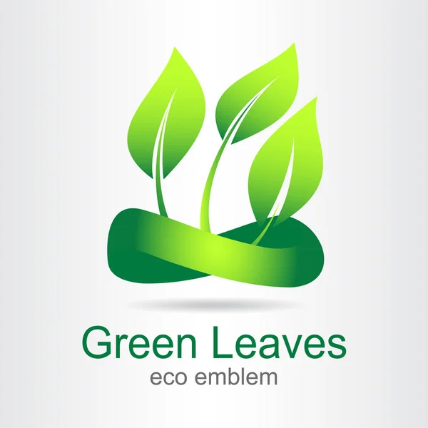 Groene bladeren. Eco-pictogram. — Stockvector