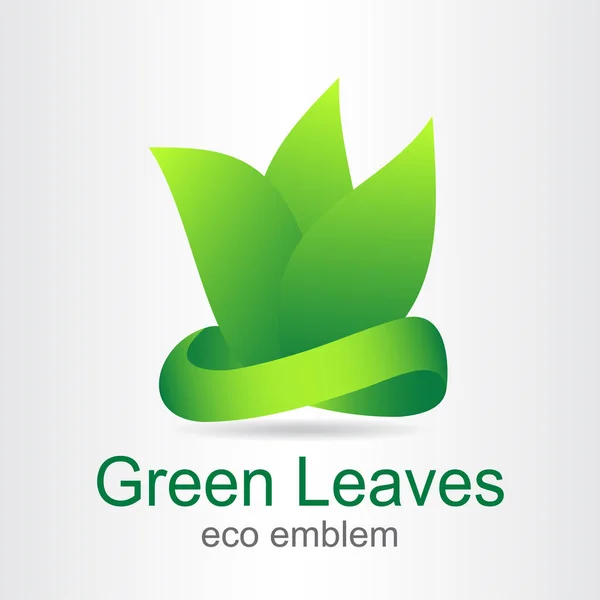 Gröna blad. Eco-ikonen. — Stock vektor