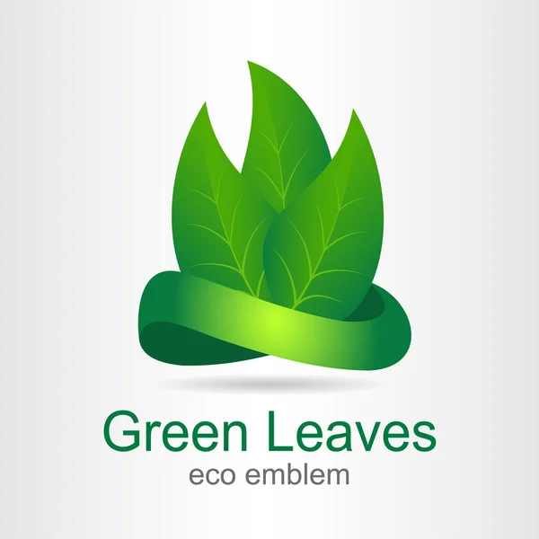 Groene bladeren. Eco-pictogram. — Stockvector