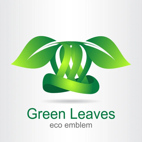 Groene blad. Eco-pictogram. — Stockvector