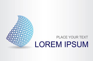 Piksel hareket ile stilize bir küre logosu