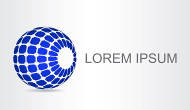 Soyut şekilleri ile stilize bir küre logosu 