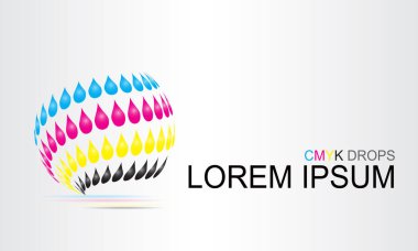 Logo ile stilize bir kürenin çekimde damla