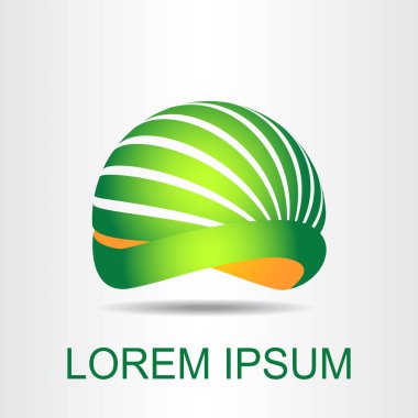 Logo stilize küresel yüzey soyut şekilleri ile 