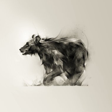 renkli boyalı yan yürüyüş bear