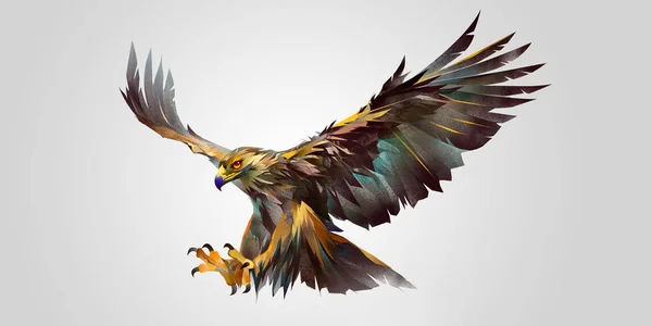 Geschilderd aanvallende vogel eagle — Stockfoto