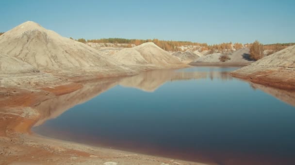 Panorama wirtualna z piękne krajobrazy pustyni z jeziora w lecie — Wideo stockowe