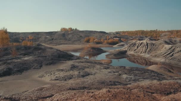 Panorama wirtualna z piękne krajobrazy pustyni z jeziora w lecie — Wideo stockowe