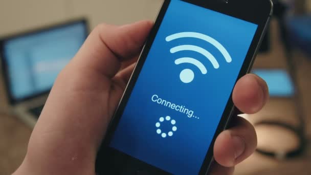 Connessione di successo al successo della rete wireless — Video Stock