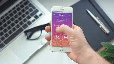 Fitness app smartphone üzerinde çalışma zamanlayıcı ayarı