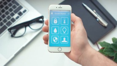 Ev güvenlik smartphone akıllı ev app kapatmak