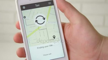 Smartphone uygulama kullanarak sipariş taksi yolculuğu