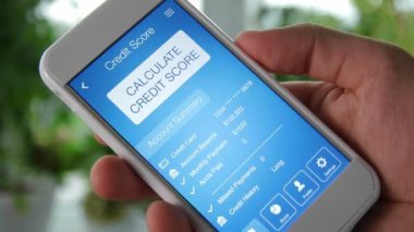 Kredi puanı uygulamasını kullanarak smartphone cep telefonu ile kontrol. Ortalama sonucudur