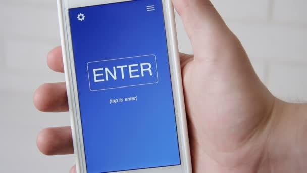E-Health koncept aplikace na smartphone. Člověk používá mobilní aplikace. — Stock video