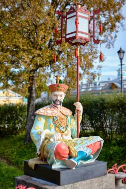Heykel Alexander Park, Tsarskoye Selo, Puşkin, Saint Petersburg, Rusya Federasyonu 1860 yılında yeniden Çin Grand köprü 1785 tarihinde,.