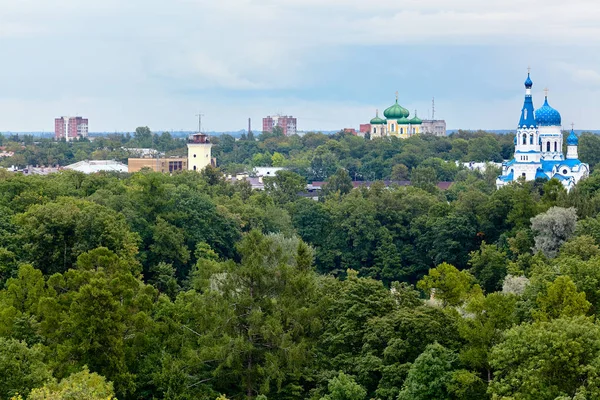 Gatchina Palace çatıdan şehir, kutsal bakire, St. Paul Katedrali şefaat katedral Havari ve şehir binaları göster..