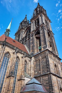 Albrechtsburg Kalesi, Meissen, Almanya üzerinde Gotik Meissen Katedrali