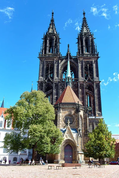 Albrechtsburg Kalesi, Meissen, Almanya üzerinde Gotik Meissen Katedrali