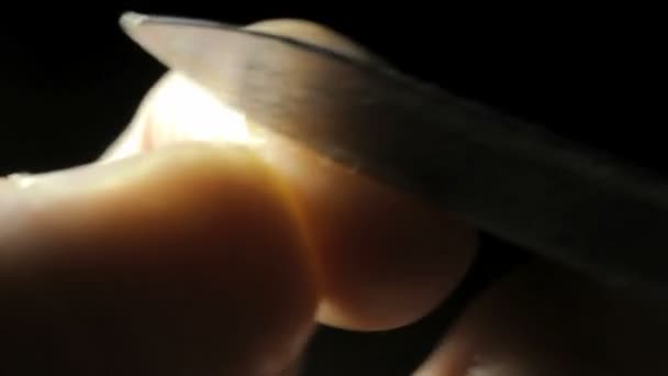 Manicure macro, iemands handen — Stockvideo