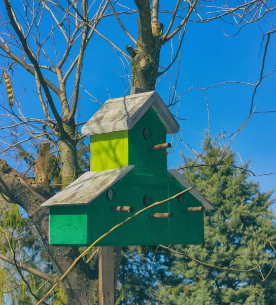 Birdhouse bij City Park Day outdoor — Stockfoto
