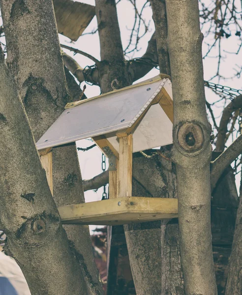 Birdhouse en el parque de la ciudad Día Al aire libre — Foto de Stock