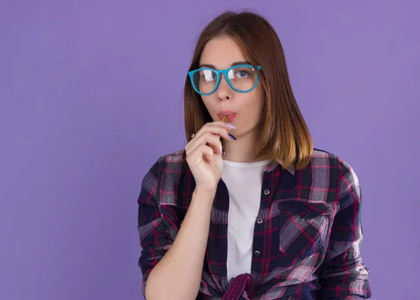 Lolipop, mutlu ve sevimli genç güzel kız