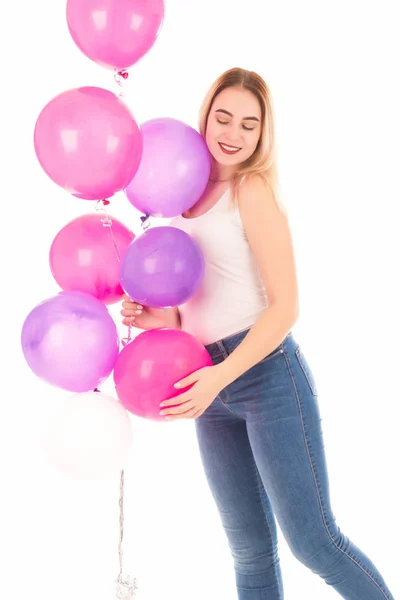 Mooi Meisje Met Ballon Partij — Stockfoto