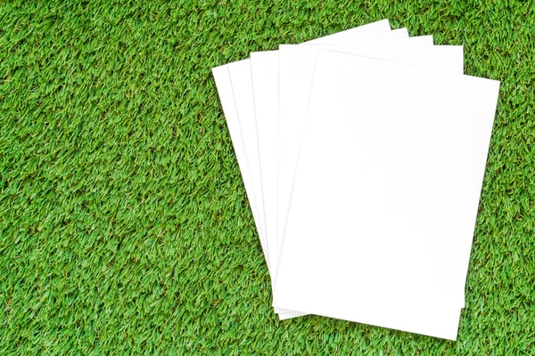 Libro Blanco Blanco Sobre Hierba Verde — Foto de Stock