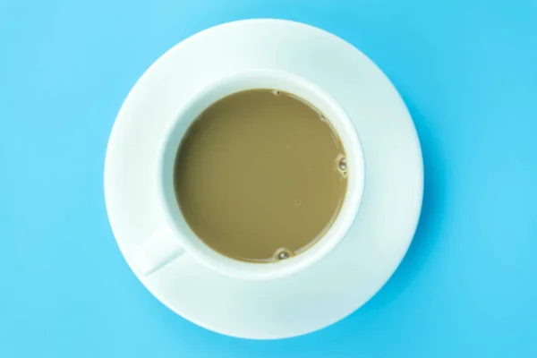 Kaffeetasse Auf Blauem Hintergrund Die Sie Auf Ihr Produkt Anwenden — Stockfoto