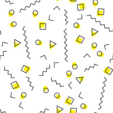 Geometrik seamless modeli memphis tarzı. Vektör çizim