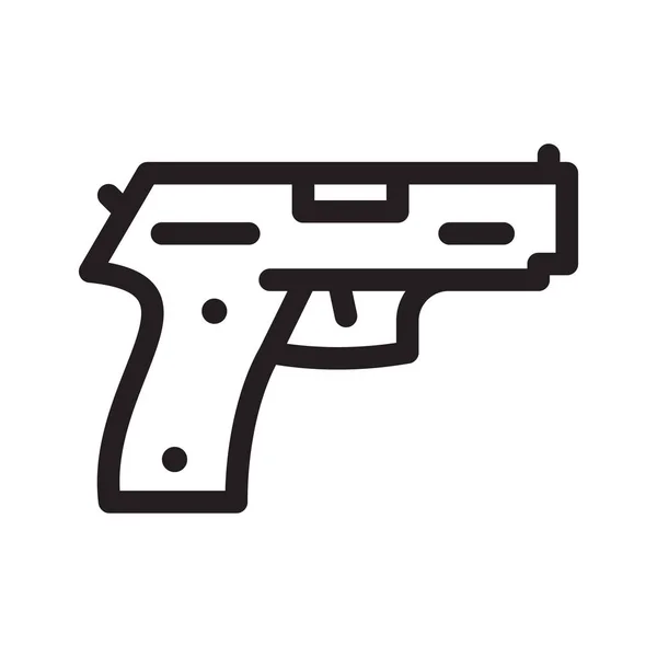 Pistole pistole ikona. Obrys vektorové ikony pro web izolovaných na bílém pozadí — Stockový vektor