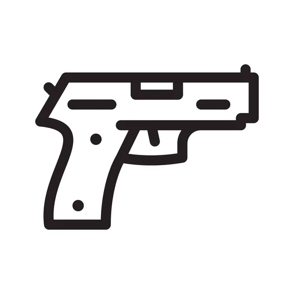 Icône pistolet. Icône vectorielle de contour pour le web isolé sur fond blanc — Image vectorielle