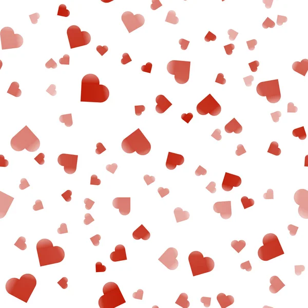 Corazones Patrón inconsútil abstracto colorido. Colores superpuestos. Patrón de San Valentín sin costura. Ilustración vectorial — Vector de stock