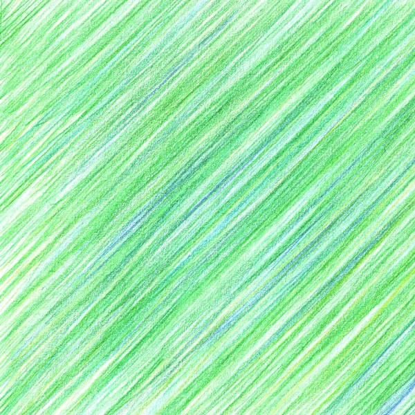 Hand-drawing texture with colored pensils. Green abstract background.