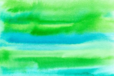 Elle boyanmış suluboya doku. Soyut yeşil arkaplan