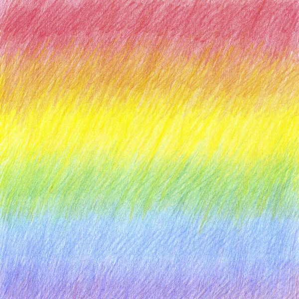 Hand-drawing texture with colored pensils. Abstract background of rainbow.