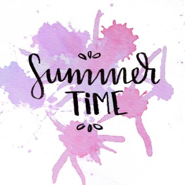 Yaz mevsiminin suluboya tasarımı. El yazısı