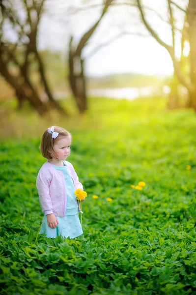 Klein meisje in het park — Stockfoto