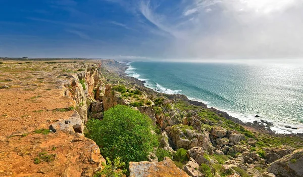 Blick Auf Den Atlantik Von Einem Steilen Ufer Marokko — Stockfoto