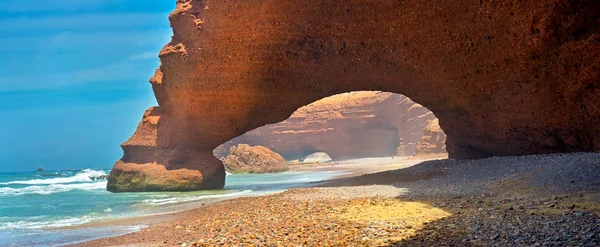 Obrovské Přírodní Oblouky Atlantické Pobřeží Maroka — Stock fotografie