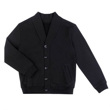 Beyaz arka plan üzerinde izole siyah erkek kazak