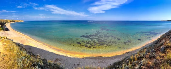 Vista Bahía Del Mar Desde Una Costa Empinada — Foto de Stock
