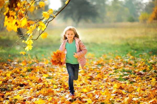 Jong meisje in het herfstpark — Stockfoto