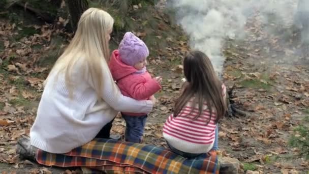 Gesunde Erholung Freien Familienpicknick Einem Schönen Park — Stockvideo