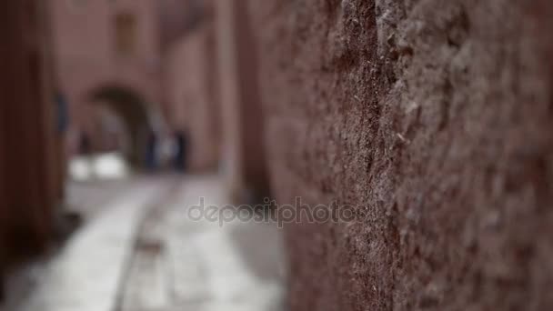 Street Paved Stones Historical Part City Adjyane Family Walks Old — Stock Video