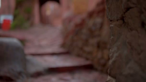 Вулиця Історичні Селища Abjyan Розташованих Гірській Частині Ірану Будинків Оштукатурені — стокове відео